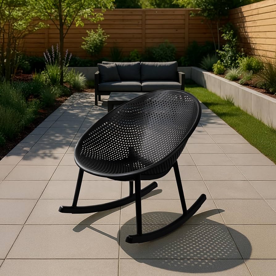 Amazon.com: 2xhome Patio Rocking Chair | Oval Egg Shaped Lounge